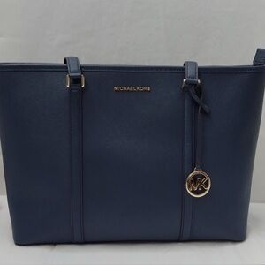 Michael Kors Dark Blue Leather Tote